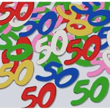 Multicolor “50” Fanci-Fetti Confetti, 0.5 oz