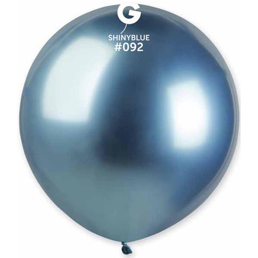 19" Shiny Blue Latex Balloons - 25 Count