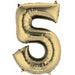 34-Inch White Gold Number 5 Balloon