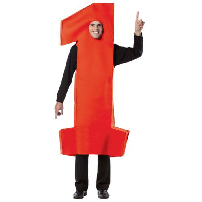 #1 Red Adult Costume