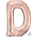 Rose Gold Letter D Balloon, 33 Inch