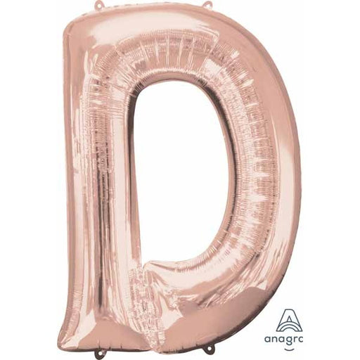 16-Inch Rose Gold Letter D Balloon