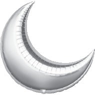26-Inch Silver Crescent Moon Foil Balloon