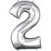 34-Inch Silver Number 2 Foil Balloon