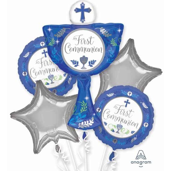 Communion Day Boy Foil Balloon Bouquet