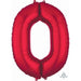 Red Number 0 Foil Balloon, 34 Inch