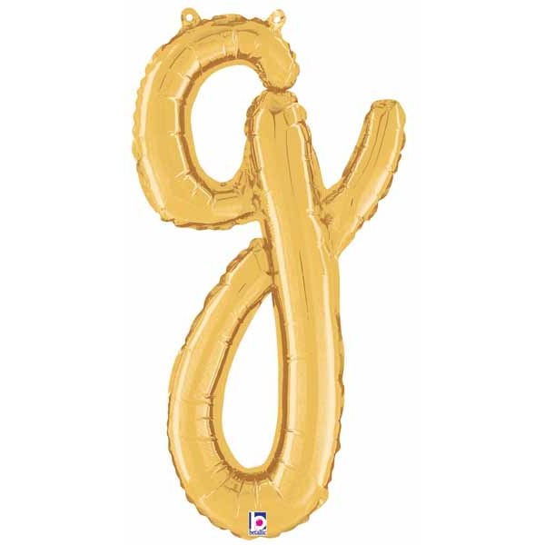 14" Gold Script Letter G Balloon