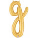 14" Gold Script Letter G Balloon