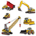 Construction Equipment Cutouts, 6 Pack