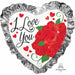 28-Inch Love You Ruffle Heart Foil Balloon