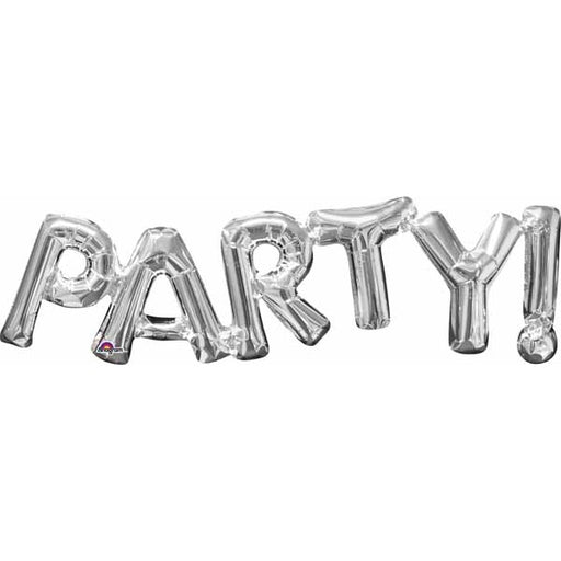 Silver PARTY Block Letter Foil Balloon