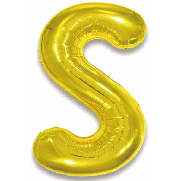 34-Inch Gold Letter S Foil Balloon