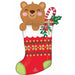 Beary Xmas Stocking 32-Inch Foil Balloon