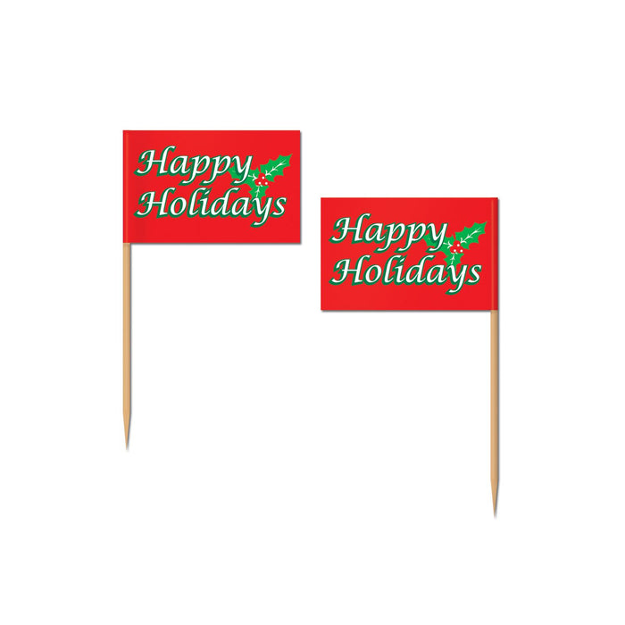 Holiday Flag Picks Toothpicks for Festive Decorations (3/Pk)
