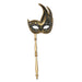 Gold Glittered Masquerade Mask with Stick