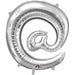 32 Inch Silver @ Symbol Foil Balloon