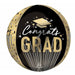 16-Inch Stripes Grad Orbz Foil Graduation Balloon
