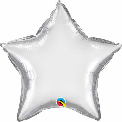 "20" Chrome Silver Mylar Star Balloon"