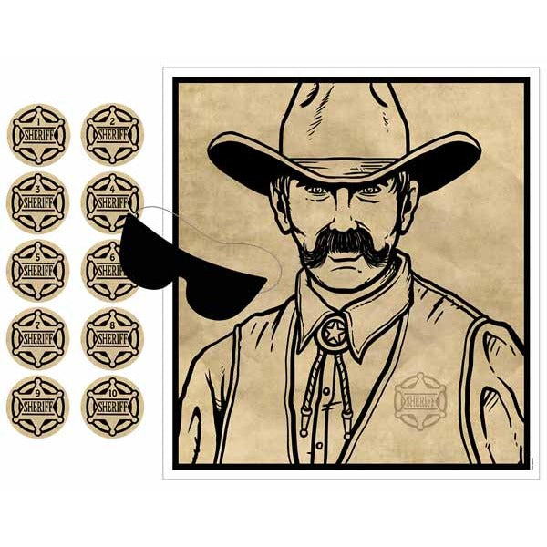 Pin the Badge on the Sheriff Western Party Game
