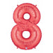 Red Number 8 Megaloon Balloon, 40 Inch