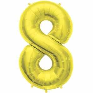 34-Inch Gold Number 8 Balloon