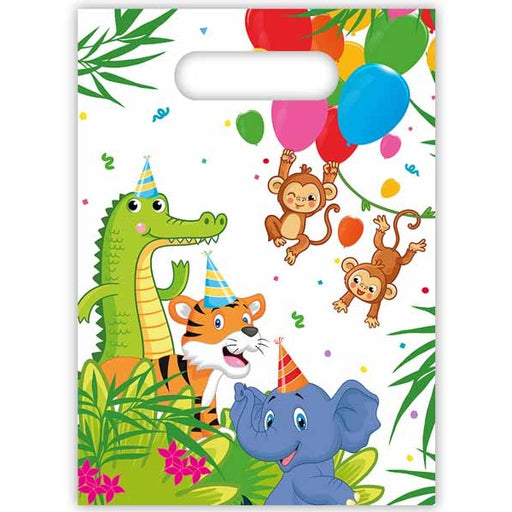 Jungle Balloons Plastic Party Bags, 6 Pack