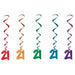 Number 21 Hanging Whirl Decorations, 5 Count