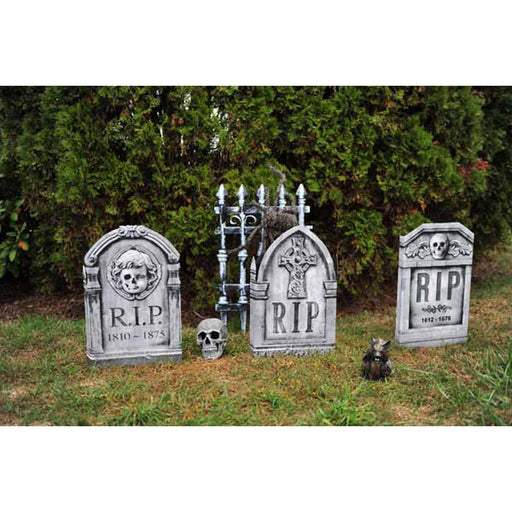 "22-Inch Photorealistic Face And Skull Tombstone"