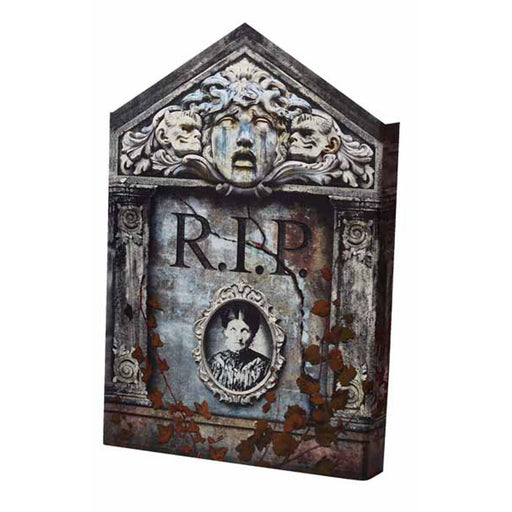 22" Tombstone Cameo Grey Photoreal - Realistic Photorealistic Design For Memorializing Loved Ones