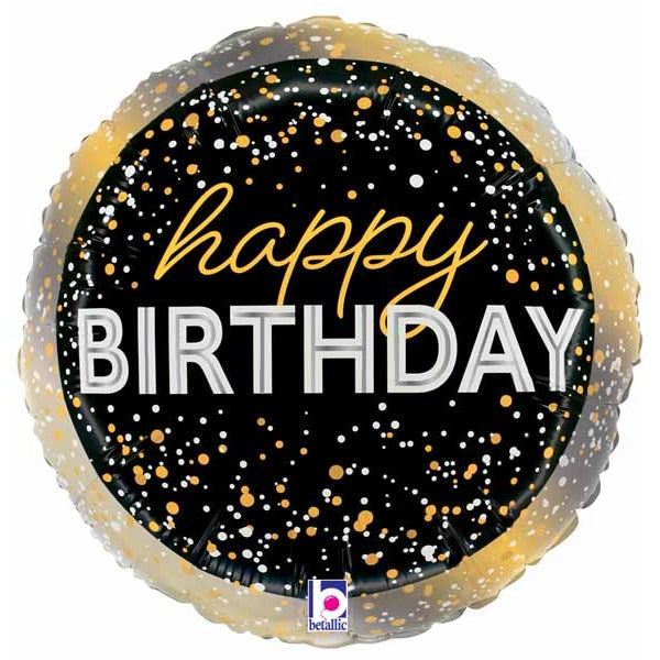 Metallic Birthday Party 9" Round Foil Balloon