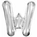 34-Inch Silver Letter W Foil Balloon