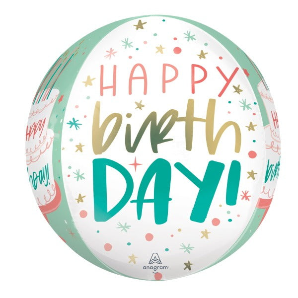 Happy Cake Day 16-Inch Orbz Foil Birthday Balloon