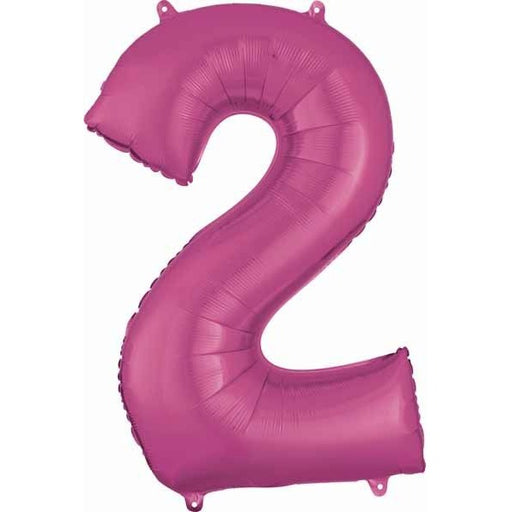 34 Inch Pink Number 2 Foil Balloon