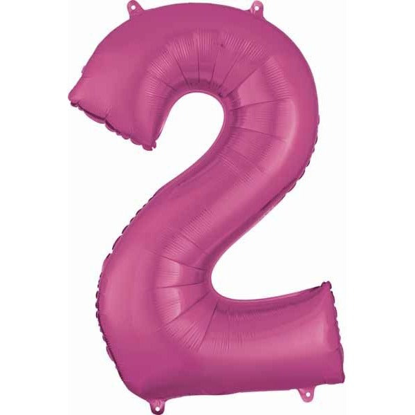 34 Inch Pink Number 2 Foil Balloon