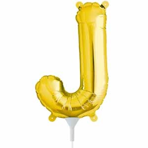 16-Inch Gold Letter J Balloon