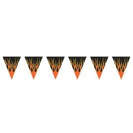 Flame Pennant Banner, 10 Inches x 12 Feet