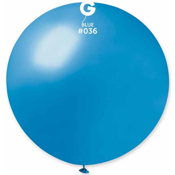 Gemar 31-Inch Metallic Blue Latex Balloon #036, 1 Count