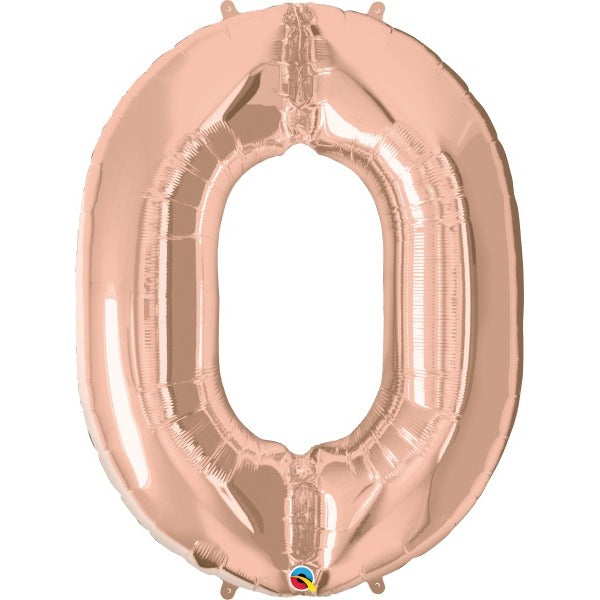 34-Inch Rose Gold Number 0 Balloon