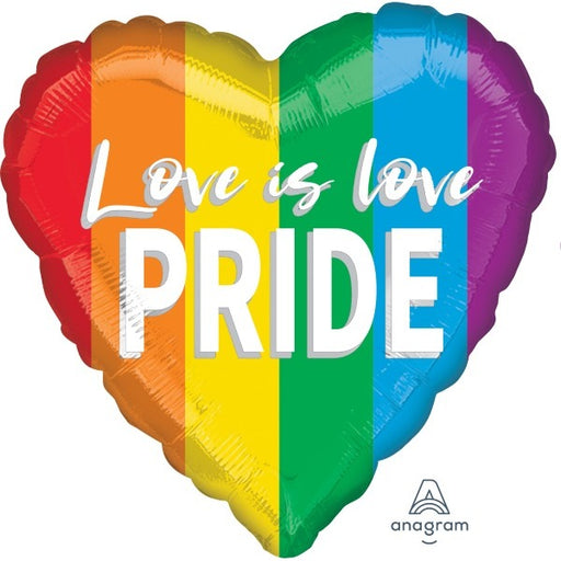 Love Is Love Pride Heart Foil Balloon, 18 Inch