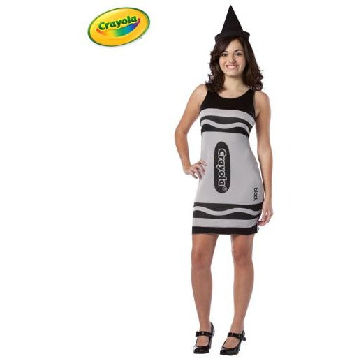 Crayola Black Crayon Teen Costume with Dress and Hat