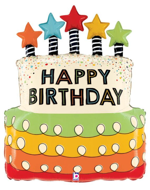 31" Candle Star Birthday Cake Balloon (3/Pk)