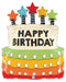 31" Candle Star Birthday Cake Balloon (3/Pk)