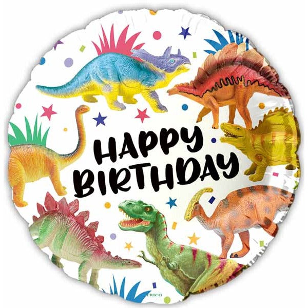Happy Birthday Dinosaurs 18-Inch Foil Balloon