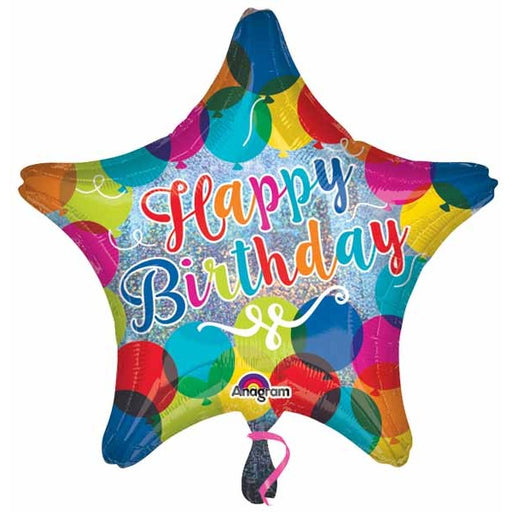 Happy Birthday Sparkle 19-Inch Holographic Foil Balloon