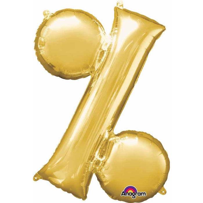 36-Inch Gold Percent Sign Foil Balloon