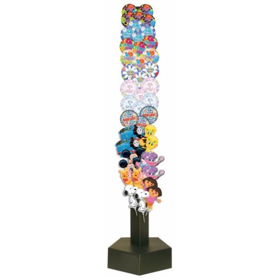 Black Corrugated Tower Display for Air-Filled Balloons
