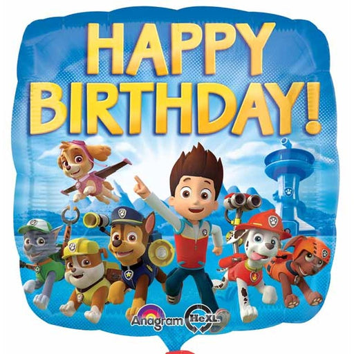18-Inch Paw Patrol Happy Birthday Square Foil Balloon