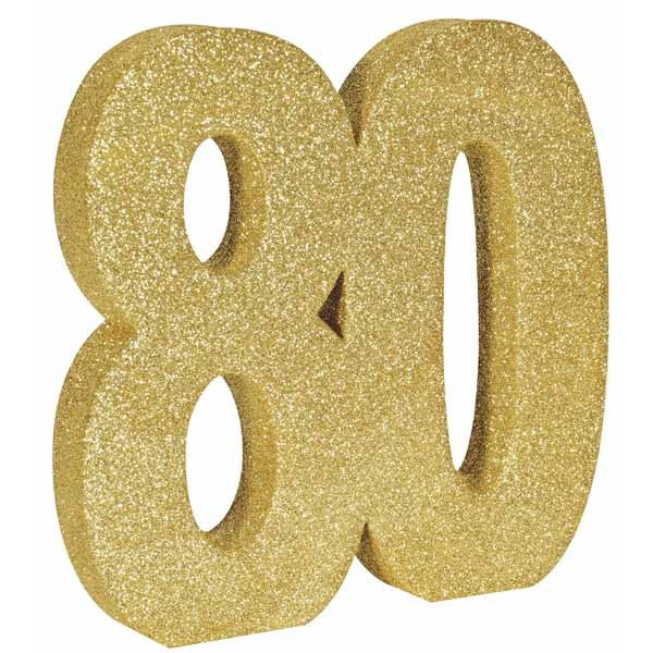 Gold 3D Glittered 80 Centerpiece