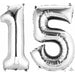 34-Inch Silver Number 15 Balloon