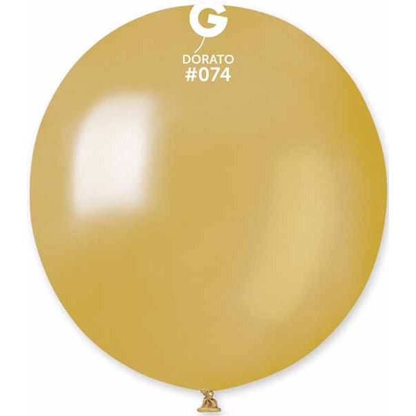 Gemar 19-Inch Metallic Gold Latex Balloons #074, 25 Count